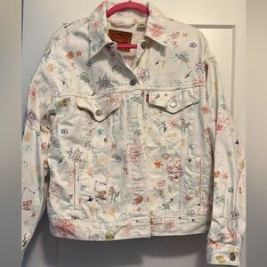 Levi Strauss & Co. Women's Floral-Print 90s Pocket-Front Cotton Trucker Jacket